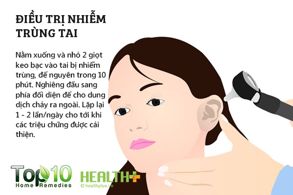 Cách dùng keo bạc điều trị nhiễm trùng tai